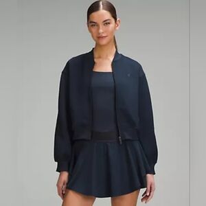 lululemon Textured Zip-Front Track Jacket Size 8 True Navy